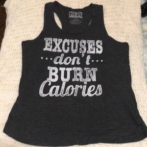 Grey womens workout tank top large